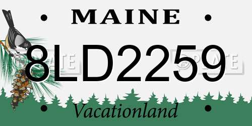 8LD2259 Maine License Plate