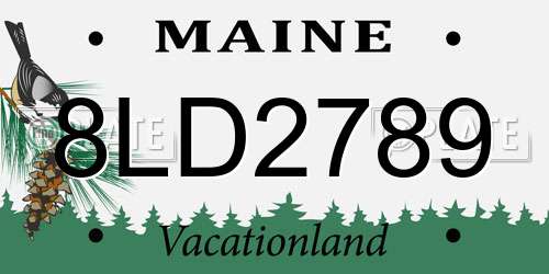 8LD2789 Maine License Plate