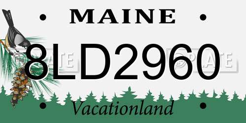 8LD2960 Maine License Plate