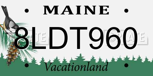 8LDT960 Maine License Plate