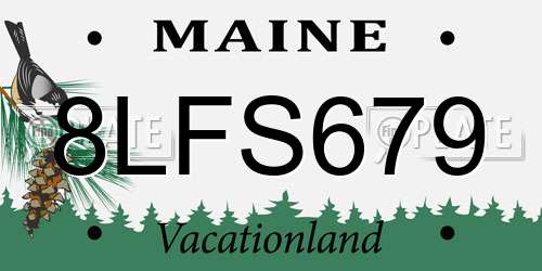 8LFS679 Maine License Plate
