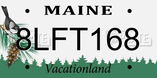 8LFT168 Maine License Plate