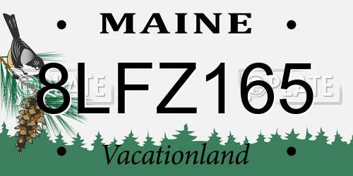 8LFZ165 Maine License Plate
