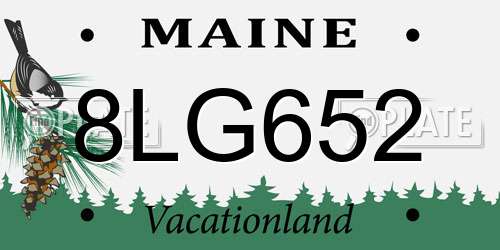 8LG652 Maine License Plate
