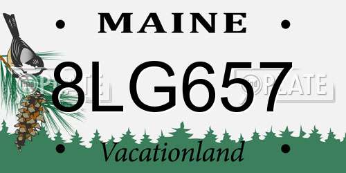 8LG657 Maine License Plate