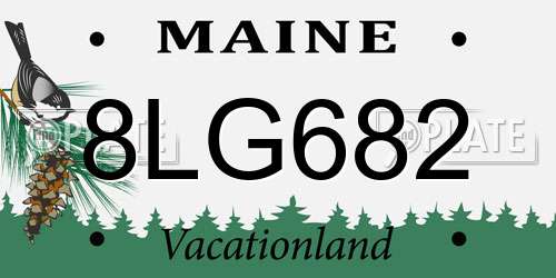 8LG682 Maine License Plate