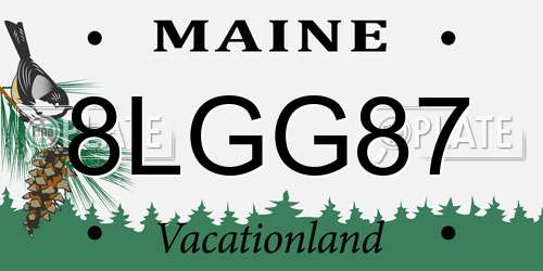 8LGG87 Maine License Plate