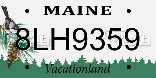 8LH9359 Maine License Plate