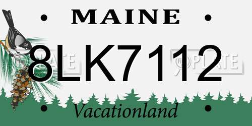 8LK7112 Maine License Plate