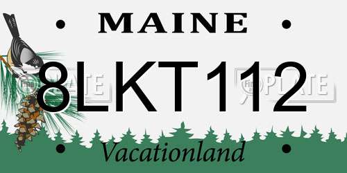 8LKT112 Maine License Plate