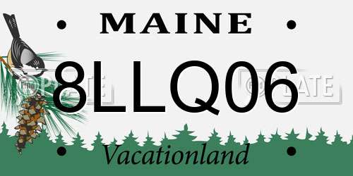 8LLQ06 Maine License Plate