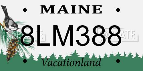 8LM388 Maine License Plate