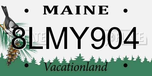 8LMY904 Maine License Plate