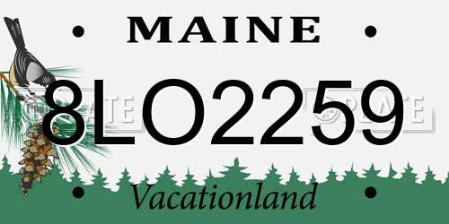 8LO2259 Maine License Plate