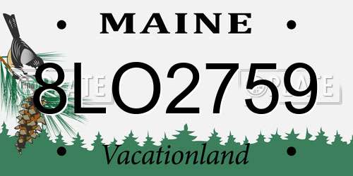 8LO2759 Maine License Plate