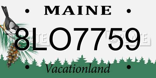 8LO7759 Maine License Plate
