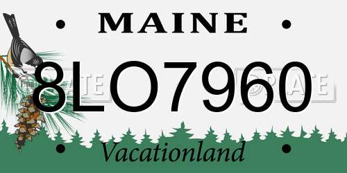 8LO7960 Maine License Plate