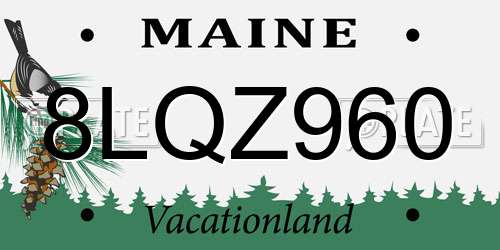 8LQZ960 Maine License Plate
