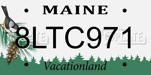 8LTC971 Maine License Plate