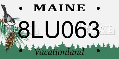 8LU063 Maine License Plate