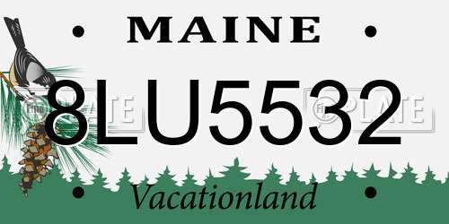 8LU5532 Maine License Plate