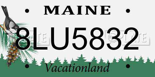 8LU5832 Maine License Plate
