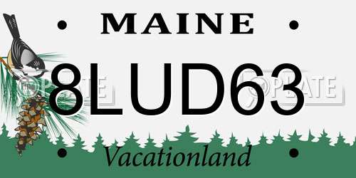 8LUD63 Maine License Plate