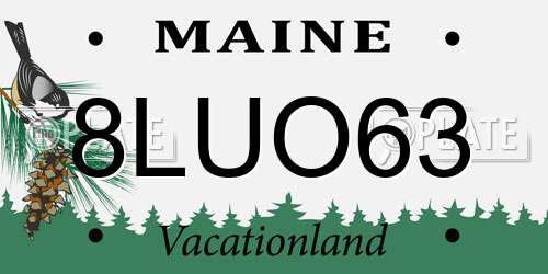 8LUO63 Maine License Plate