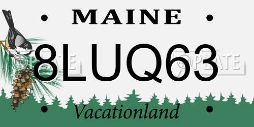8LUQ63 Maine License Plate