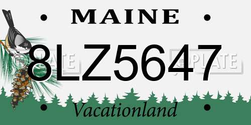 8LZ5647 Maine License Plate