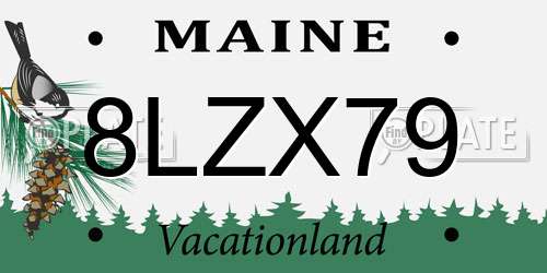 8LZX79 Maine License Plate