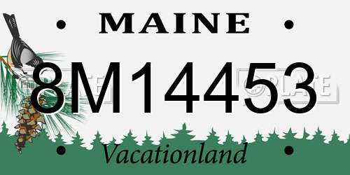 8M14453 Maine License Plate