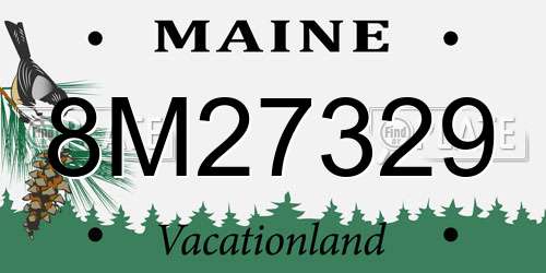8M27329 Maine License Plate