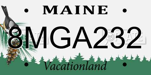 8MGA232 Maine License Plate