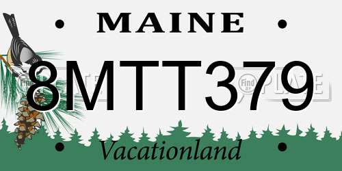 8MTT379 Maine License Plate