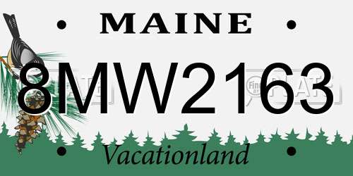 8MW2163 Maine License Plate