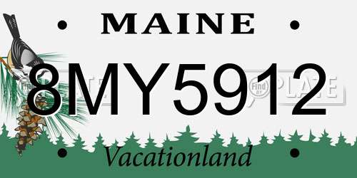 8MY5912 Maine License Plate