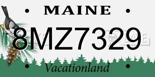 8MZ7329 Maine License Plate