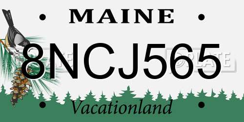 8NCJ565 Maine License Plate