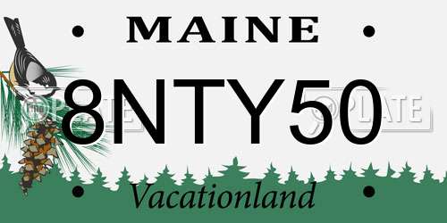 8NTY50 Maine License Plate