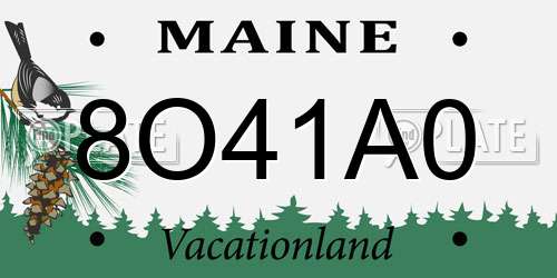 8O41A0 Maine License Plate