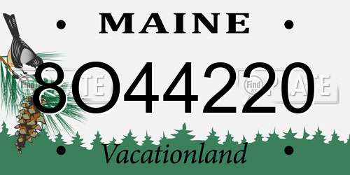 8O44220 Maine License Plate
