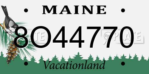 8O44770 Maine License Plate