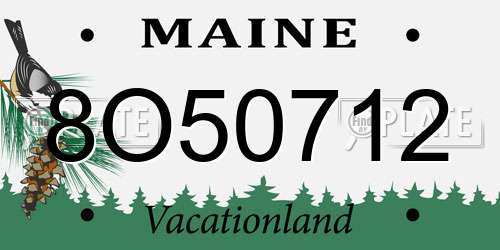 8O50712 Maine License Plate