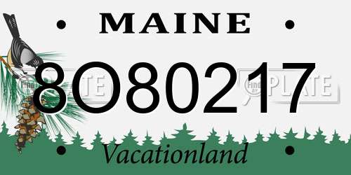 8O80217 Maine License Plate