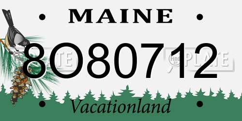 8O80712 Maine License Plate