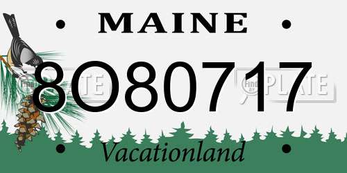 8O80717 Maine License Plate