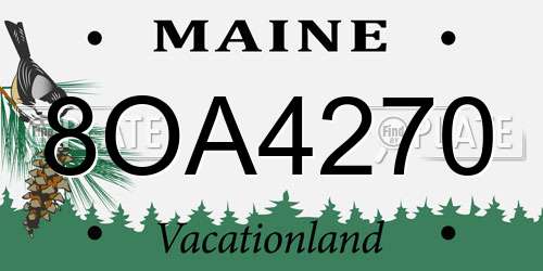 8OA4270 Maine License Plate