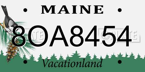 8OA8454 Maine License Plate