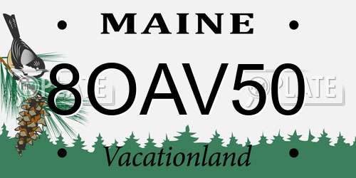 8OAV50 Maine License Plate